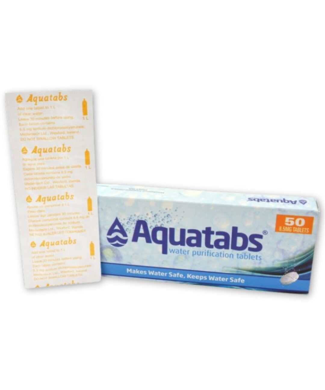 Aquatabs veepuhastustabletid joogivee desinfitseerimiseks